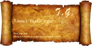 Tassi György névjegykártya