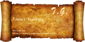Tassi György névjegykártya